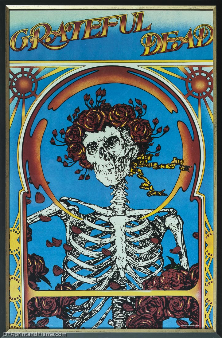 Skeleton  and Roses Grateful Dead Concert Tour Poster