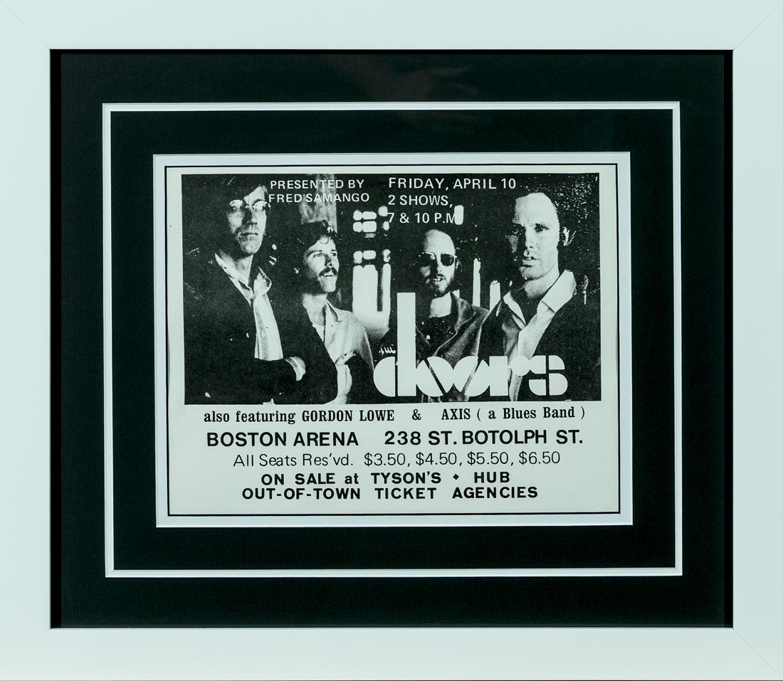 Handbill for the Doors and Gordon Lowe at the Boston Arena