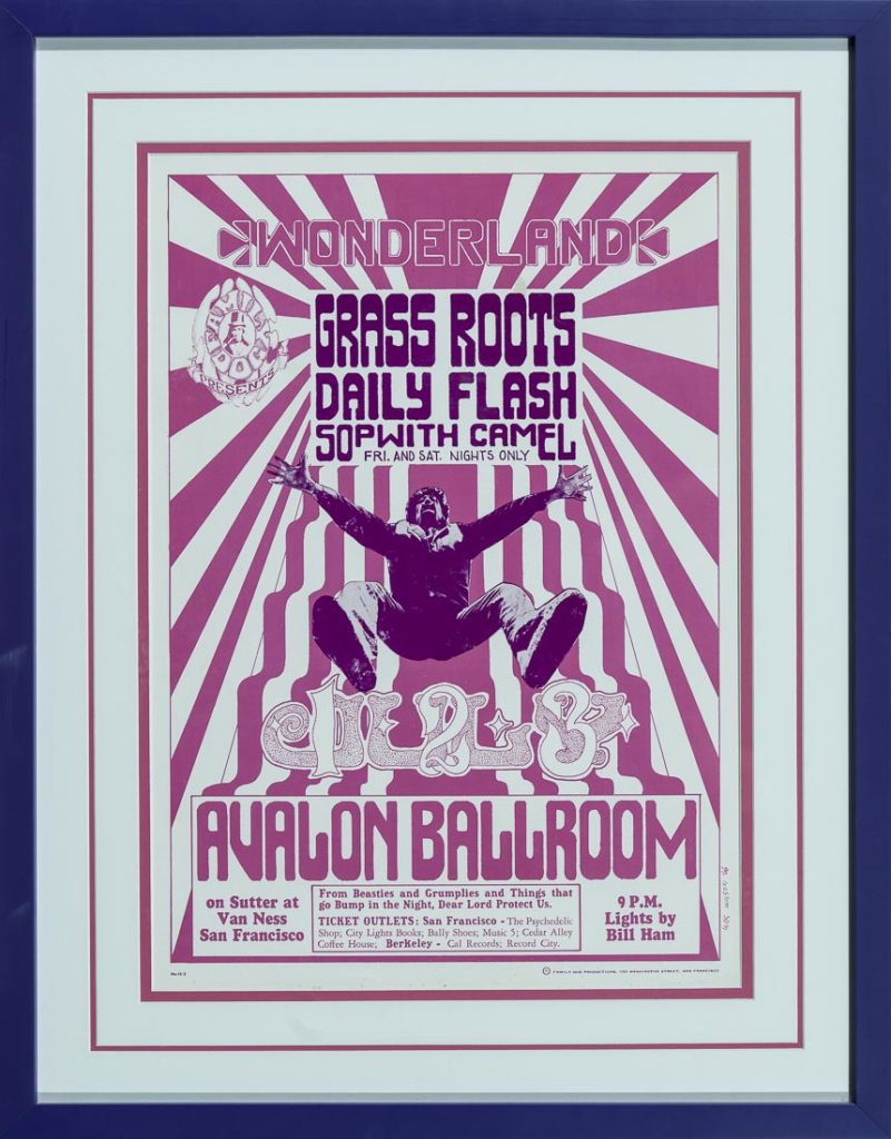 Classic Rock concert poster of Gross Roots, Daily Flash and Sopwith Camel at the Avalon Ballroom