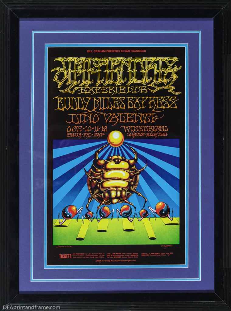 Jimi Hendrix Experience –  Buddy Miles Express – Dino Valenti Concert Poster 2nd edition