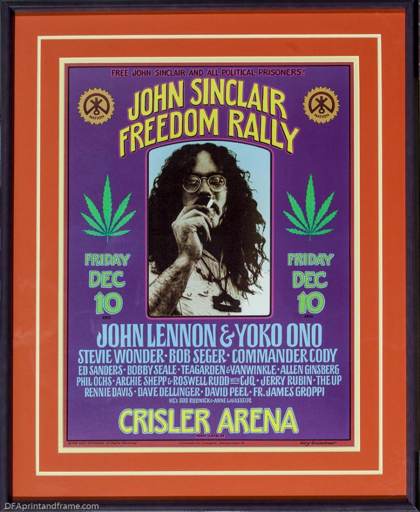 Freedom Rally Concert Poster for John Sinclair in 1971
