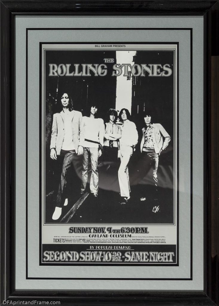 The Rolling Stones concert poster for the Oakland Collesium