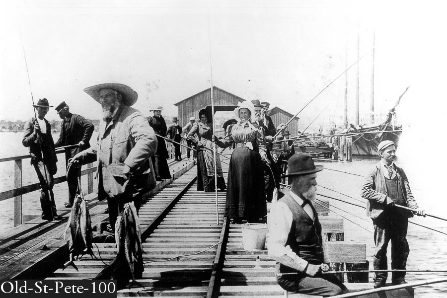Fishing on the 1889 pier in St Petersburg Florida