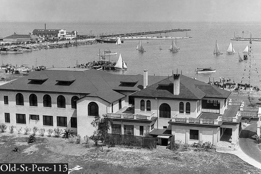 St Petersburg Yatch Club with pier in background early years