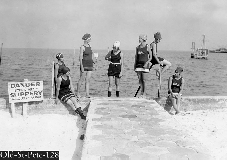 Young ladies in bathing suits in St Petersburg, Florida