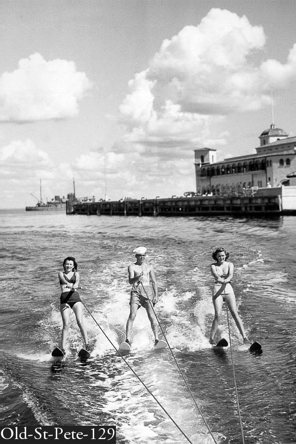Water Skiers near the million dollar pier in St Petersburg, Florida
