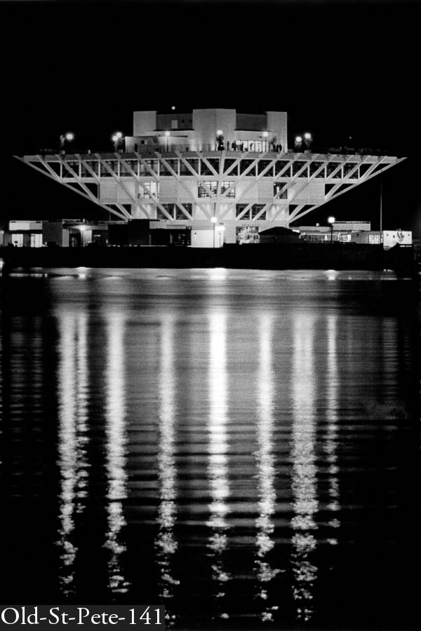 The Inverted pyramid pier at night